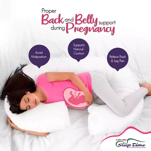Pregnancy Pillow with Zipper Cover
